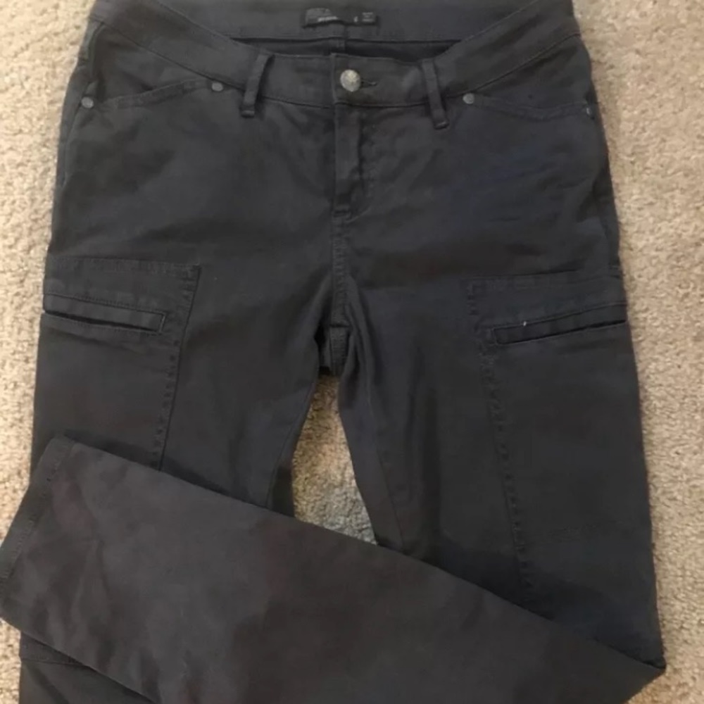 PrANa Slim Skinny Cotton Cargo Pant Deep Gr Gray